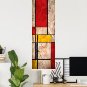 Mondrian Geïnspired Poster (Thuiskantoor)