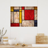 Mondrian Geïnspired Poster (Keuken)
