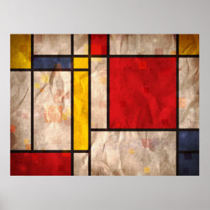Mondrian Geïnspired Poster