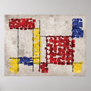 Mondrian Geïnspired Squares Poster
