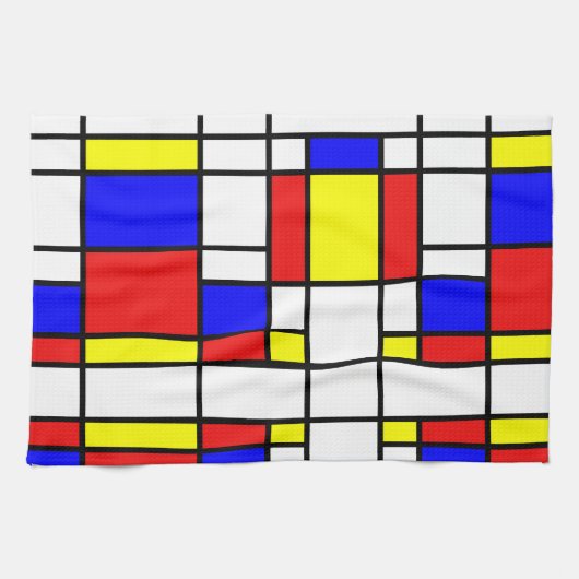 Mondrian Geïnspired Theedoek (Horizontaal)