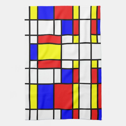 Mondrian Geïnspired Theedoek (Verticaal)