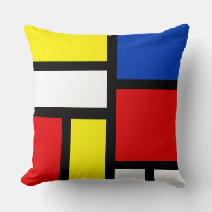 Mondrian geïnspireerde abstracte kunst kussen
