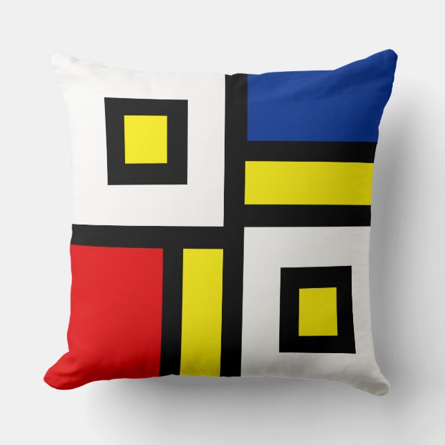 Mondrian geïnspireerde abstracte kunst   kussen (Voorkant)