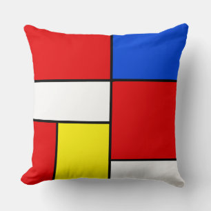 Mondrian geïnspireerde abstracte kunst kussensloop kussen