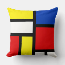 Mondrian geïnspireerde abstracte kunst kussensloop