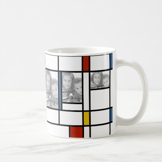 Mondrian Geïnspireerde Mok van fotosjabloon (Rechts)
