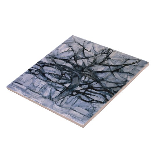 Mondrian - Gray Tree, beroemd schilderij, Tegeltje (Zijkant)