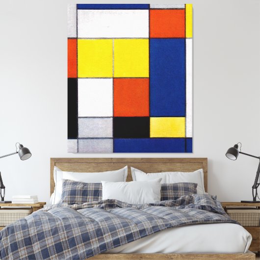 MONDRIAN - Grote compositie B - 1920 - Canvas Afdruk (Insitu (Slaapkamer))