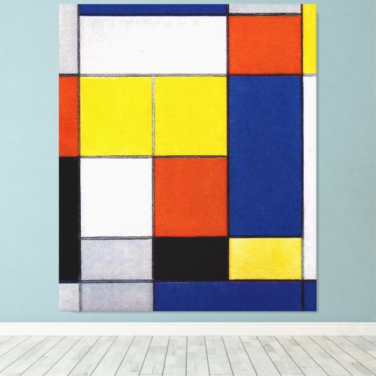 MONDRIAN - Grote compositie B - 1920 - Canvas Afdruk (Insitu (Houten vloer))