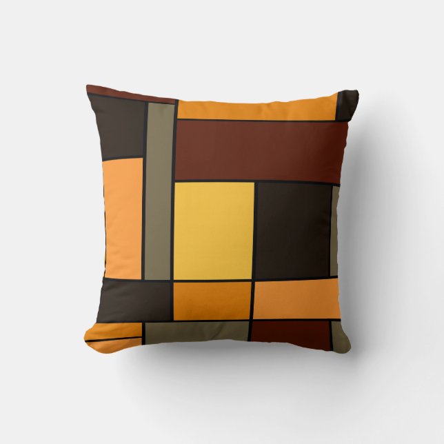 Mondrian Herfst Kussen (Voorkant)