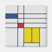 Mondrian II Minimalist De Stijl Magneet (Voorkant)