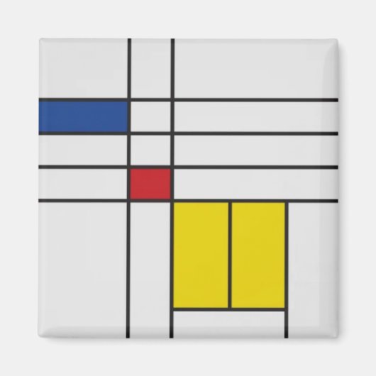 Mondrian II Minimalist De Stijl Magneet (Voorkant)