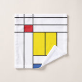 Mondrian II Minimalist de Stijl Modern Art Design Bad Handdoek (Wasdoekje)
