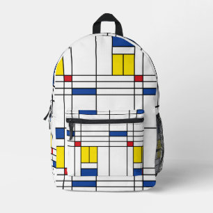 Mondrian II Minimalist de Stijl Modern Art Design Bedrukte Rugzak
