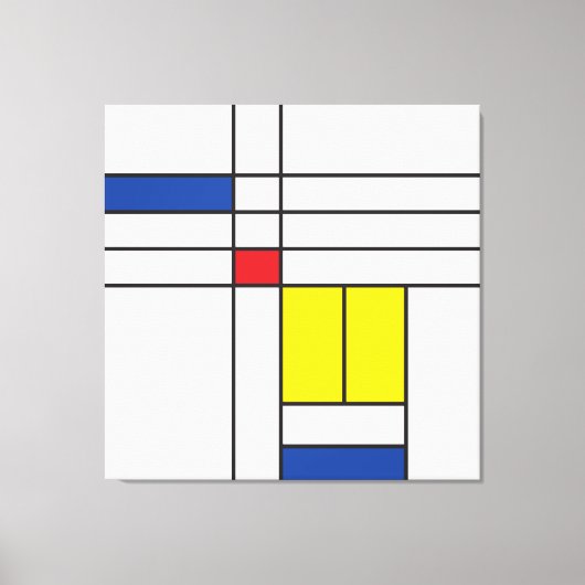 Mondrian II Minimalist de Stijl Modern Art Design Canvas Afdruk (Voorkant)