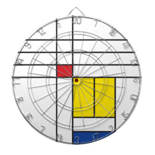Mondrian II Minimalist de Stijl Modern Art Design Dartbord