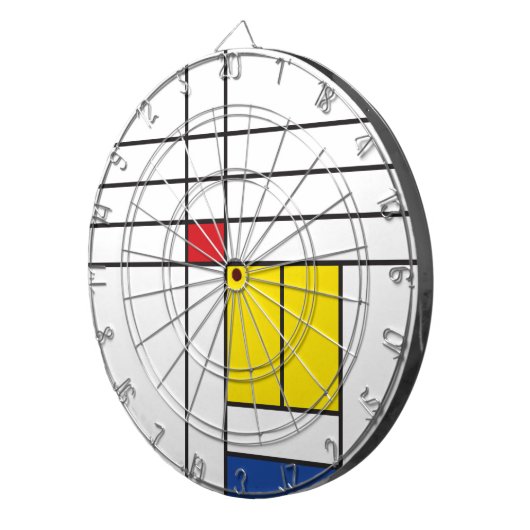 Mondrian II Minimalist de Stijl Modern Art Design Dartbord (Voorkant Rechts)