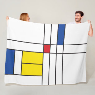 Mondrian II Minimalist de Stijl Modern Art Design Fleece Deken