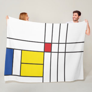 Mondrian II Minimalist de Stijl Modern Art Design Fleece Deken