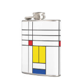 Mondrian II Minimalist de Stijl Modern Art Design Heupfles (Links)