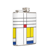 Mondrian II Minimalist de Stijl Modern Art Design Heupfles (Rechts)