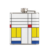 Mondrian II Minimalist de Stijl Modern Art Design Heupfles (Achterkant)