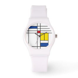 Mondrian II Minimalist de Stijl Modern Art Design Horloge