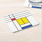 Mondrian II Minimalist de Stijl Modern Art Design Kartonnen Onderzetters (Schuin)