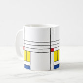 Mondrian II Minimalist de Stijl Modern Art Design Koffiemok (Voorkant links)