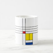 Mondrian II Minimalist de Stijl Modern Art Design Koffiemok (Center)