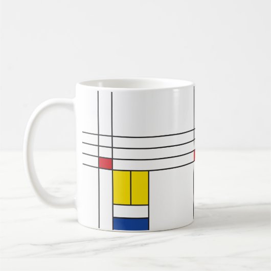 Mondrian II Minimalist de Stijl Modern Art Design Koffiemok (Links)