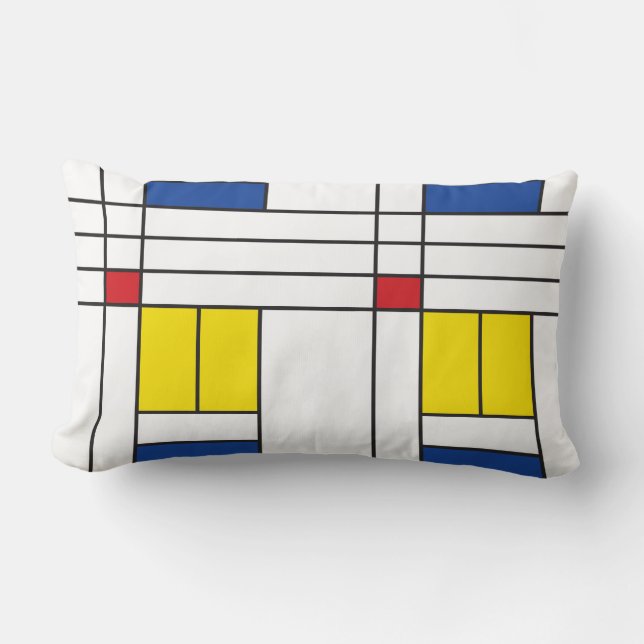 Mondrian II Minimalist de Stijl Modern Art Design Kussen (Voorkant)