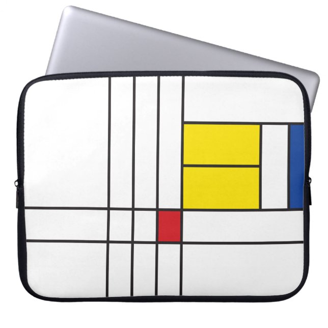 Mondrian II Minimalist de Stijl Modern Art Design Laptop Sleeve (Voorkant)