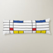 Mondrian II Minimalist de Stijl Modern Art Design Lichaamskussen (Achterkant)