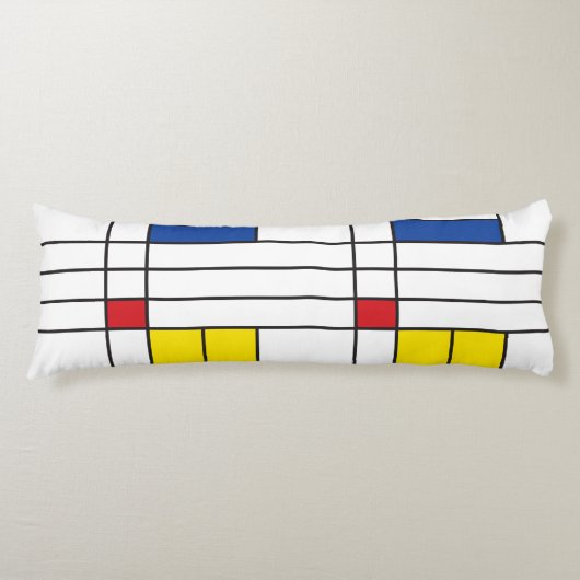 Mondrian II Minimalist de Stijl Modern Art Design Lichaamskussen (Voorkant)