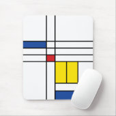 Mondrian II Minimalist de Stijl Modern Art Design Muismat (Met muis)