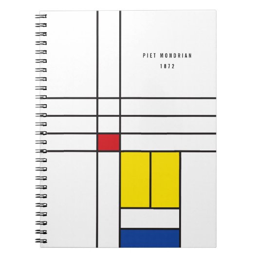 Mondrian II Minimalist de Stijl Modern Art Design Notitieboek (Voorkant)