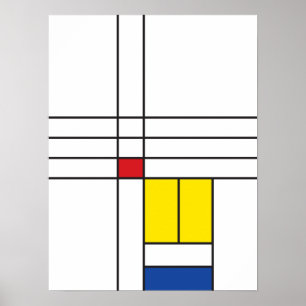 Mondrian II Minimalist de Stijl Modern Art Design Poster