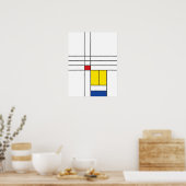 Mondrian II Minimalist de Stijl Modern Art Design Poster (Keuken)
