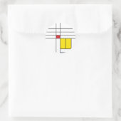 Mondrian II Minimalist de Stijl Modern Art Design Ronde Sticker (Tas)