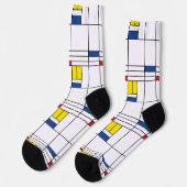 Mondrian II Minimalist de Stijl Modern Art Design Sokken (Links)