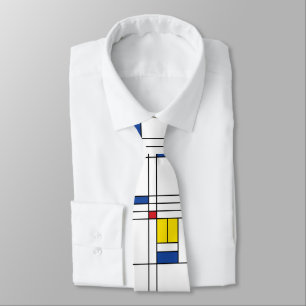 Mondrian II Minimalist de Stijl Modern Art Design Stropdas