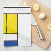 Mondrian II Minimalist de Stijl Modern Art Design Theedoek (Quarter Fold)