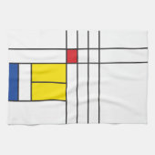 Mondrian II Minimalist de Stijl Modern Art Design Theedoek (Horizontaal)
