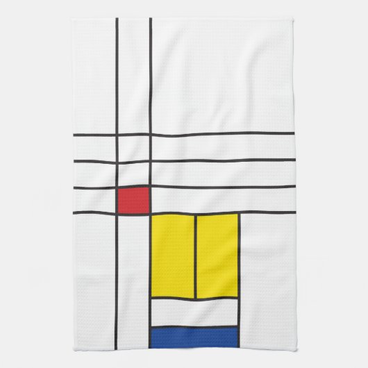 Mondrian II Minimalist de Stijl Modern Art Design Theedoek (Verticaal)