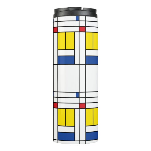 Mondrian II Minimalist de Stijl Modern Art Design Thermosbeker (Achterkant)