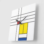 Mondrian II Minimalist de Stijl Modern Art Design Vierkante Klok (Hoek)
