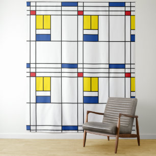 Mondrian II Minimalist de Stijl Modern Art Design Wandkleed