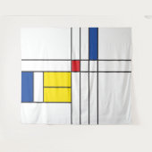 Mondrian II Minimalist de Stijl Modern Art Design Wandkleed (Voorkant (horizontaal))